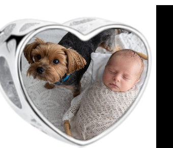 Charms • Zawieszka ze zdjęciem i grawerem • Serce ażurowe 2