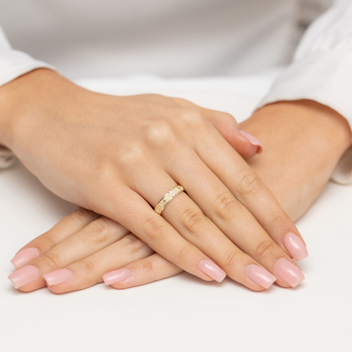 Pierścionek różaniec na palec z diamentem 0.0086 ct F580-585-B0.0086 1