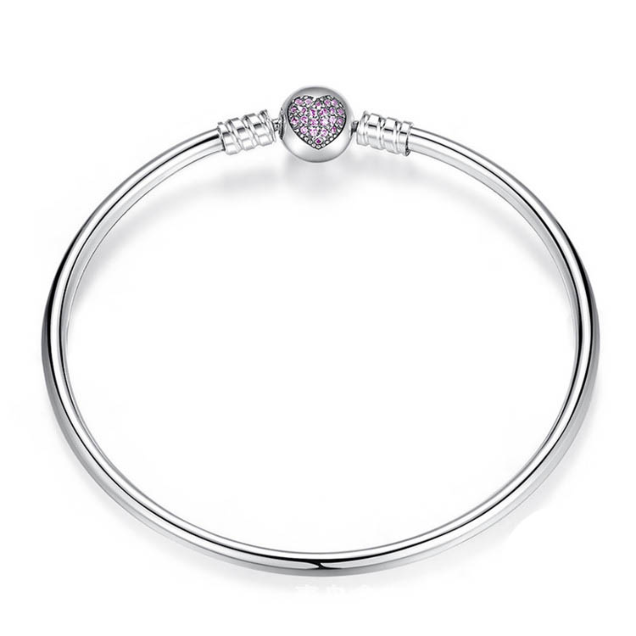 Srebrna bransoletka modułowa bangle z sercem FUG0164 2