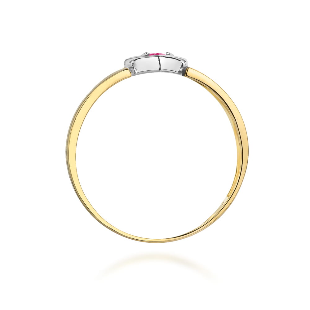 Pierścionek zaręczynowy z różowym szafirem 0.04ct 1