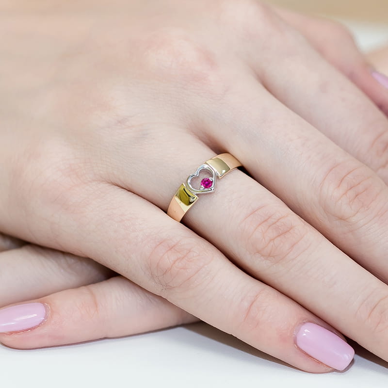 Pierścionek zaręczynowy z różowym szafirem 0.04ct 4