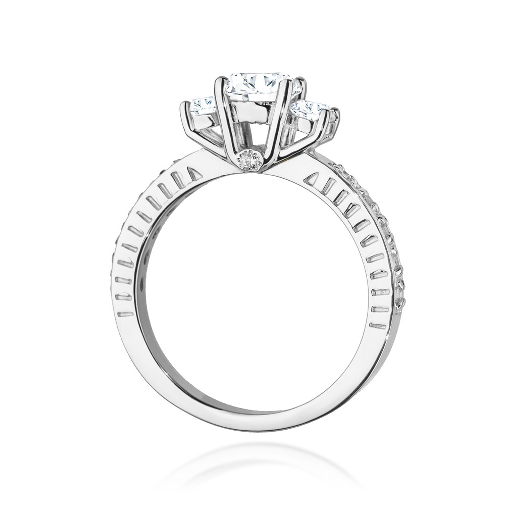 Pierścionek zaręczynowy z białego złota z brylantami 1.15 ct 2