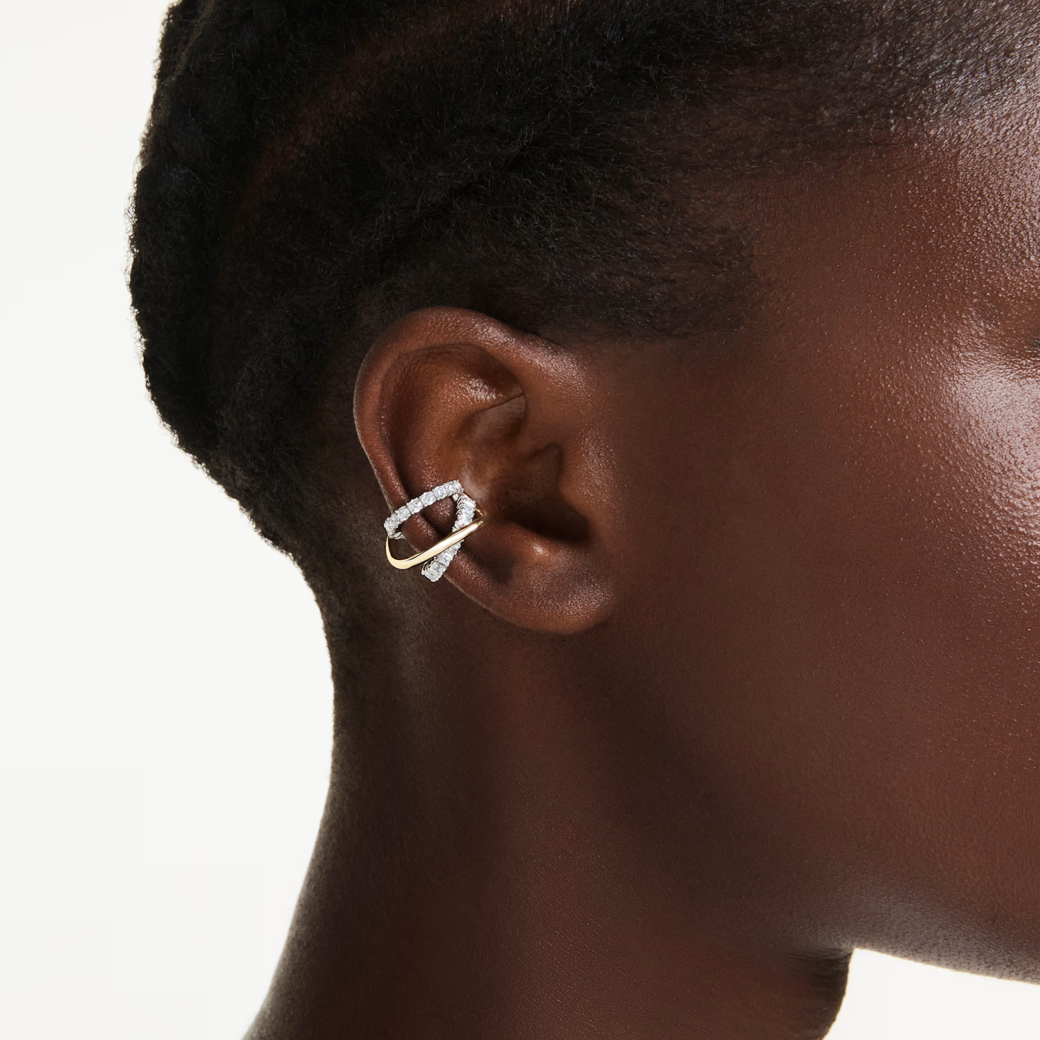Swarovski nausznice • Hyperbola złote 5742842 3