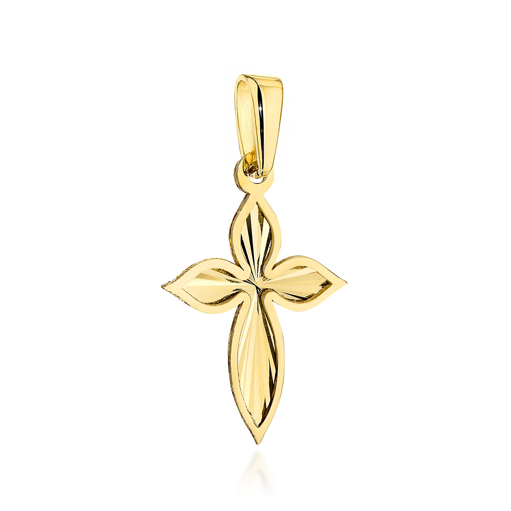 Złoty krzyżyk diamentowany FUG6-Z00654-585 1