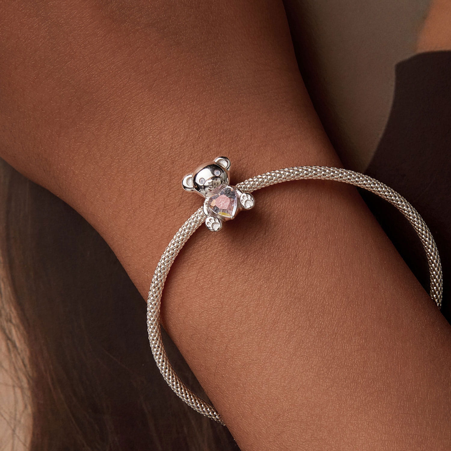 Charms Miś z różowym sercem FUG010016 1