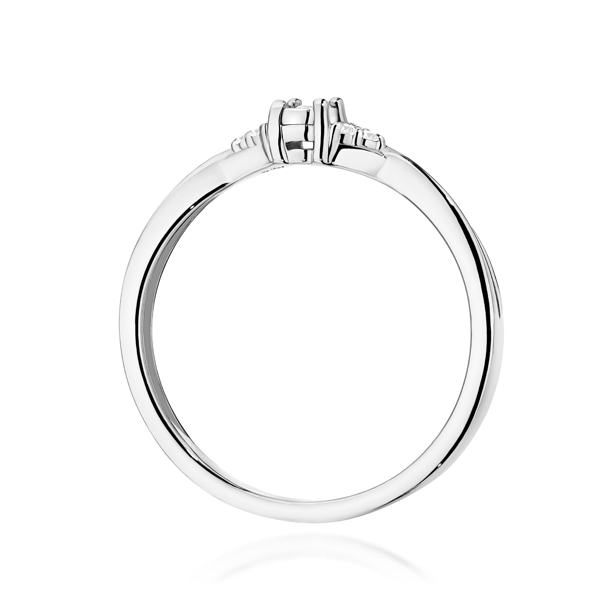 Pierścionek zaręczynowy z białego złota z brylantami 0.04ct 4