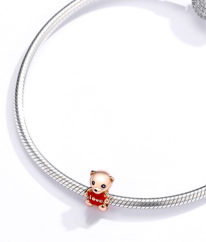 Charms Złoty Miś z sercem LOVE FUG0971 3
