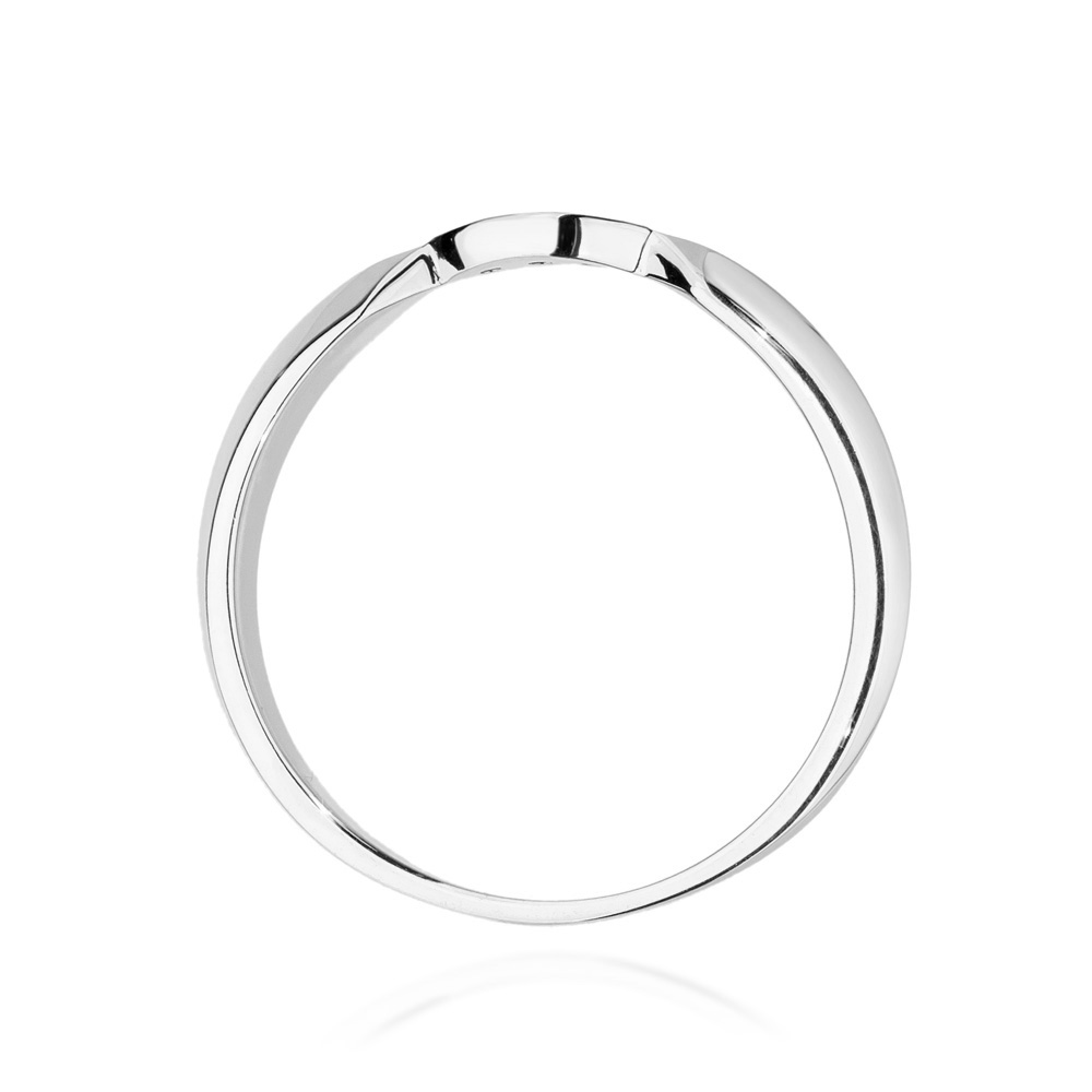 Pierścionek zaręczynowy z białego złota z brylantami 0.015 ct 1