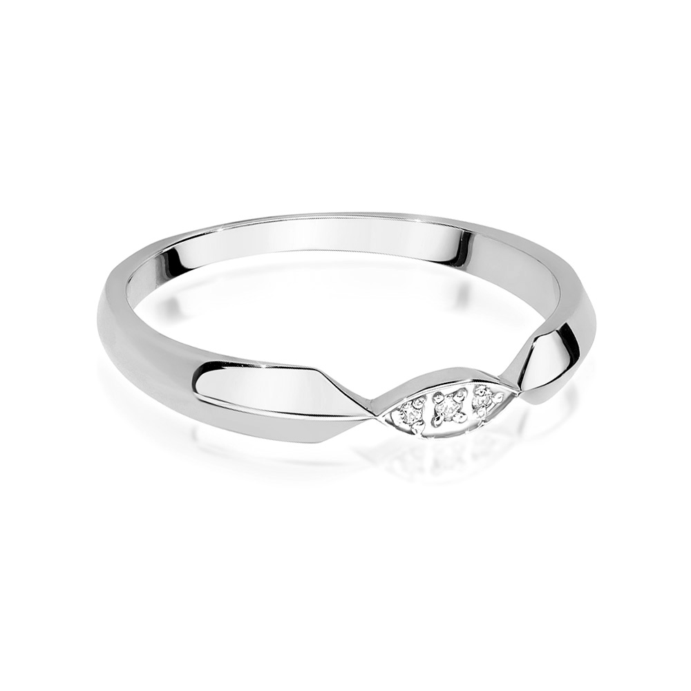 Pierścionek zaręczynowy z białego złota z brylantami 0.015 ct 2