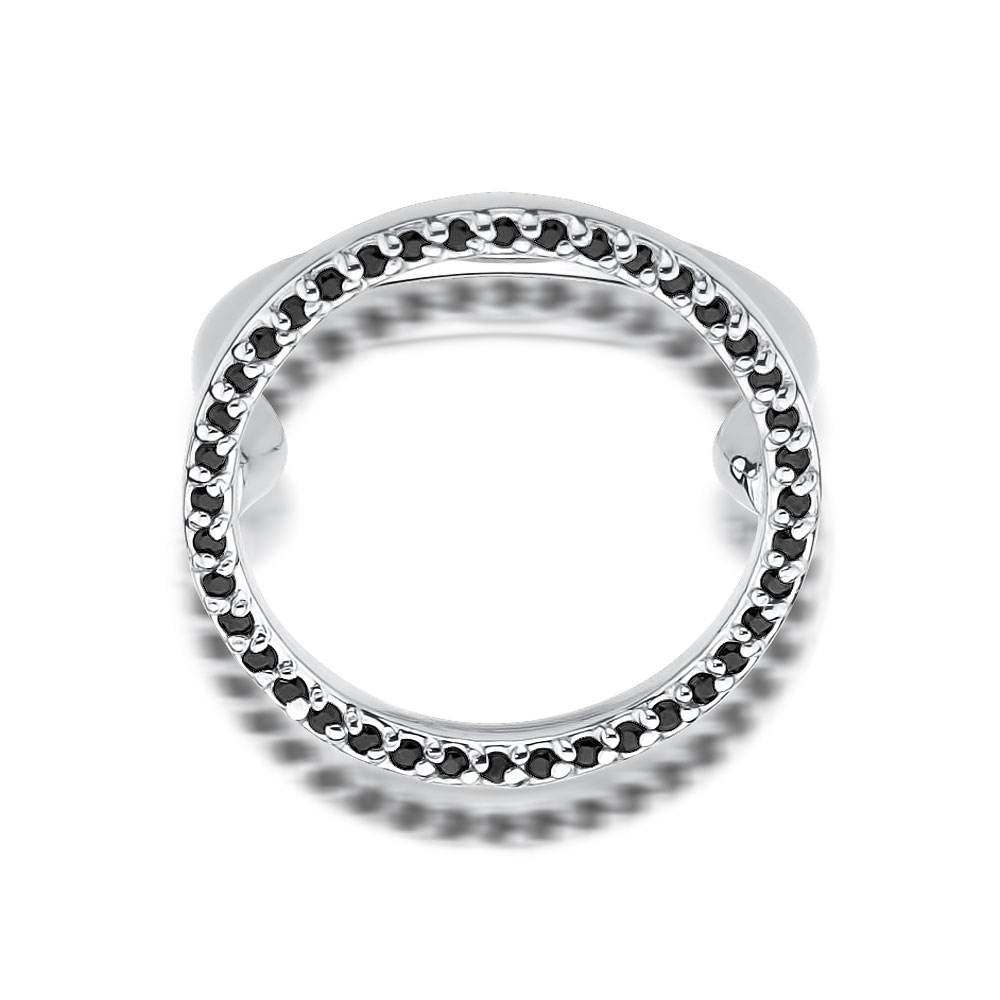 Pierścionek z białego złota z czarnymi brylantami 0.20 ct 1