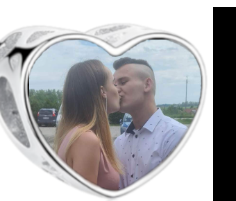 Charms • Zawieszka ze zdjęciem i grawerem • Serce ażurowe 1