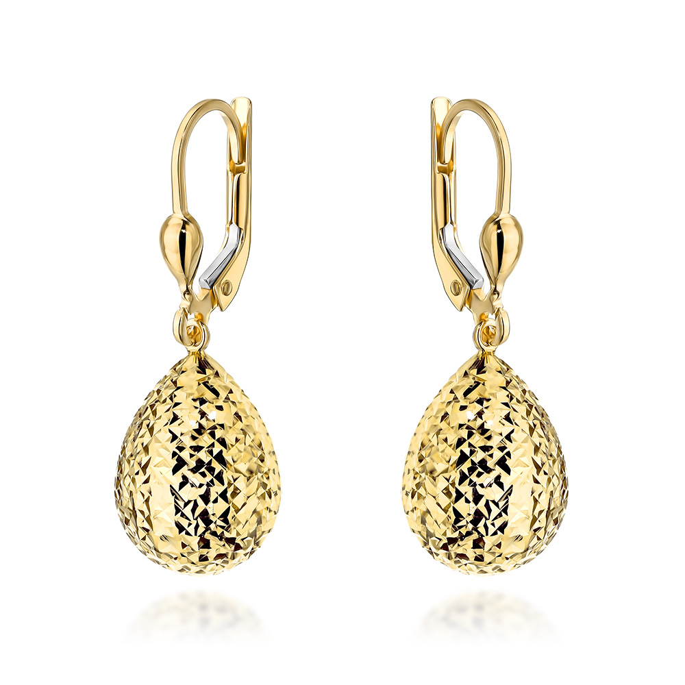 Kolczyki złote diamentowane krople FUG7-K01824-585 1
