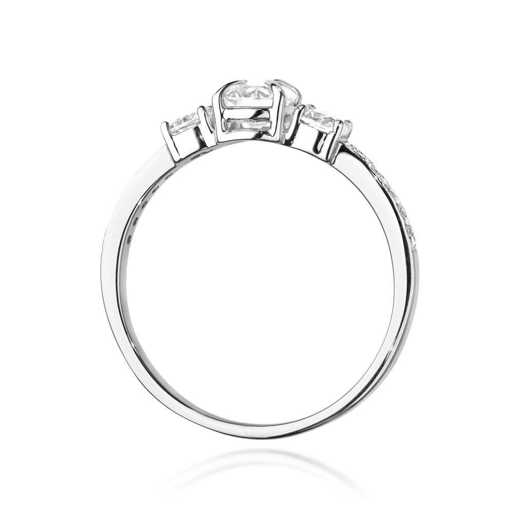 Pierścionek zaręczynowy z białego złota z brylantem 0,89 ct 4