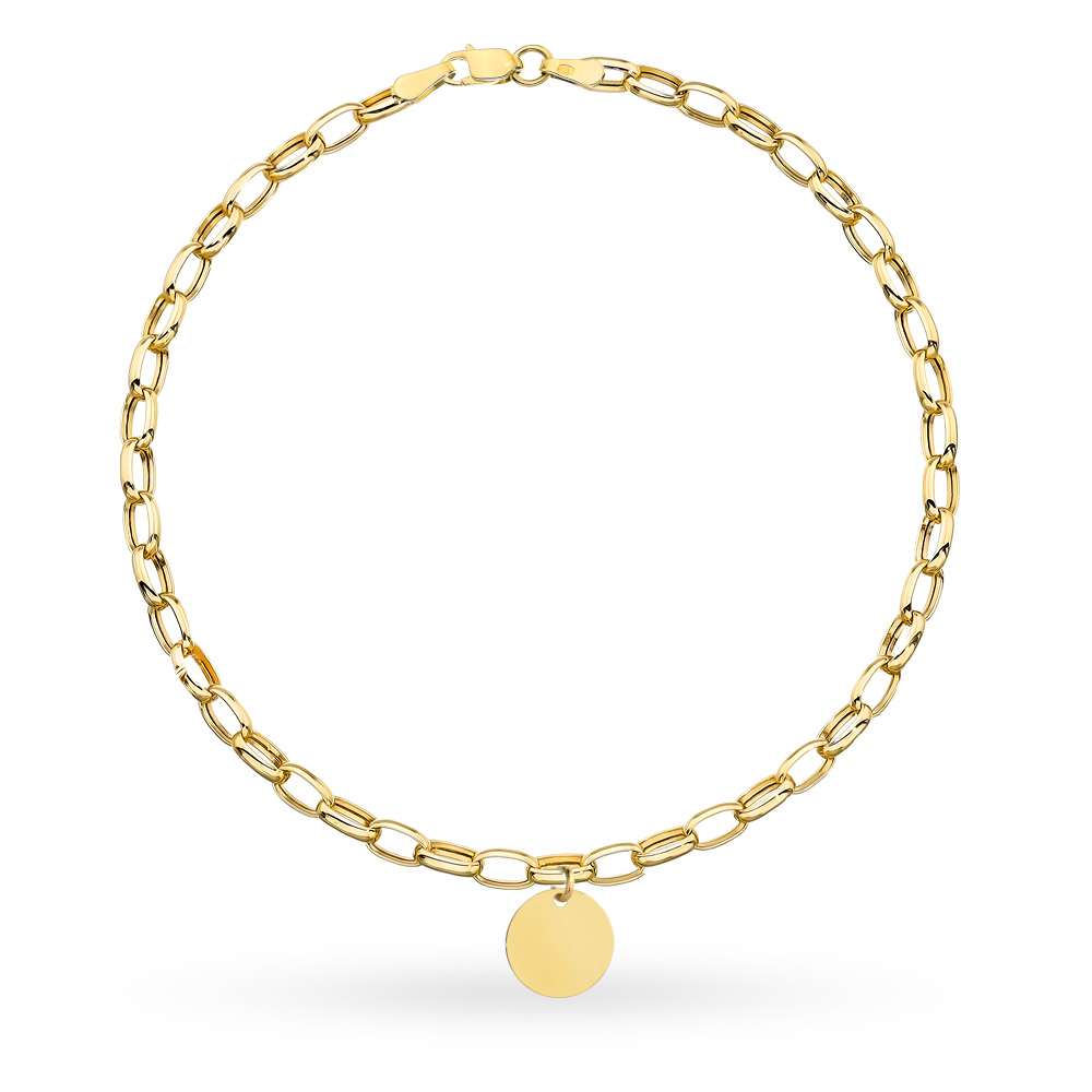 Bransoletka złota ogniwa i wiszące kółeczko FUG2-B01180-585 1