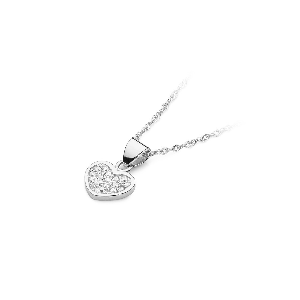 Zawieszka serce z białego złota z brylantami 0.15 FS20-B585-B0.15 2
