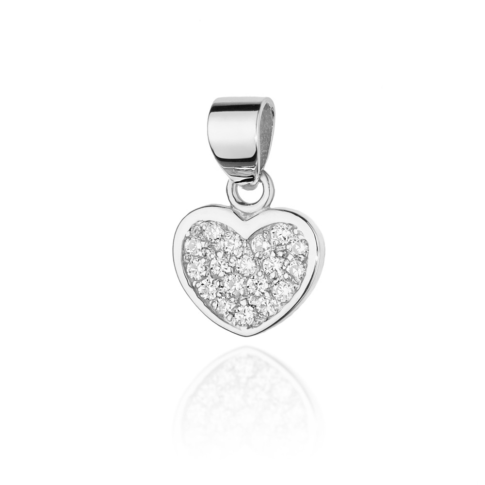 Zawieszka serce z białego złota z brylantami 0.15 FS20-B585-B0.15 1