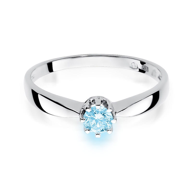 Pierścionek zaręczynowy z białego złota z topazem 0.25 ct 2