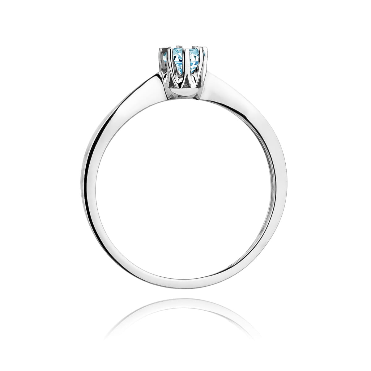 Pierścionek zaręczynowy z białego złota z topazem 0.25 ct 1