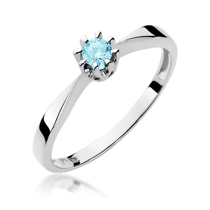 Pierścionek zaręczynowy z białego złota z topazem 0.25 ct 3