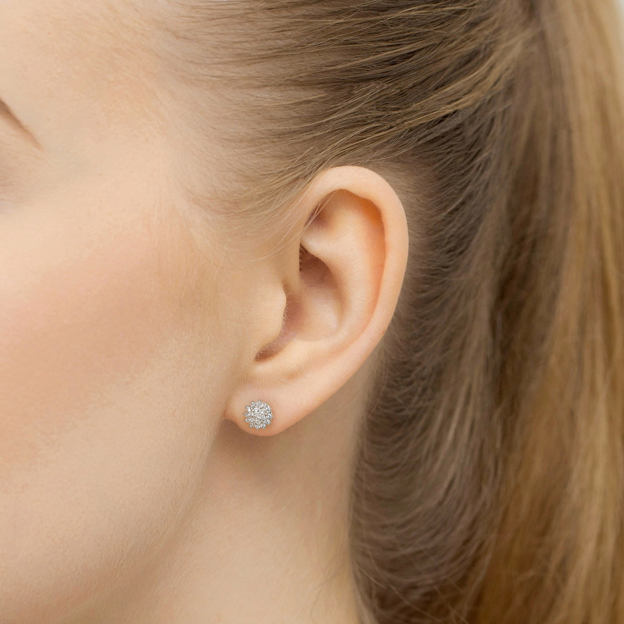 Kolczyki z białego złota z brylantami FKO-401-B585-B0.20 3