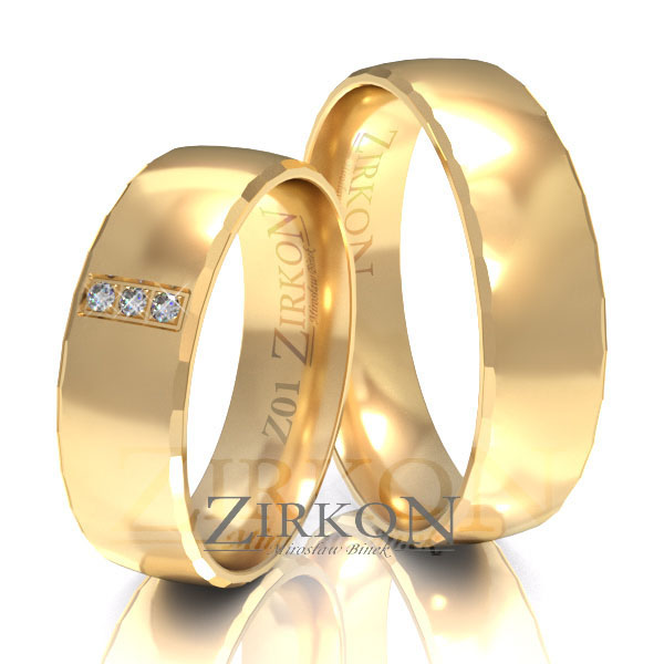 Obrączki ślubne z żółtego złota 6mm próba 585 • Z001 1