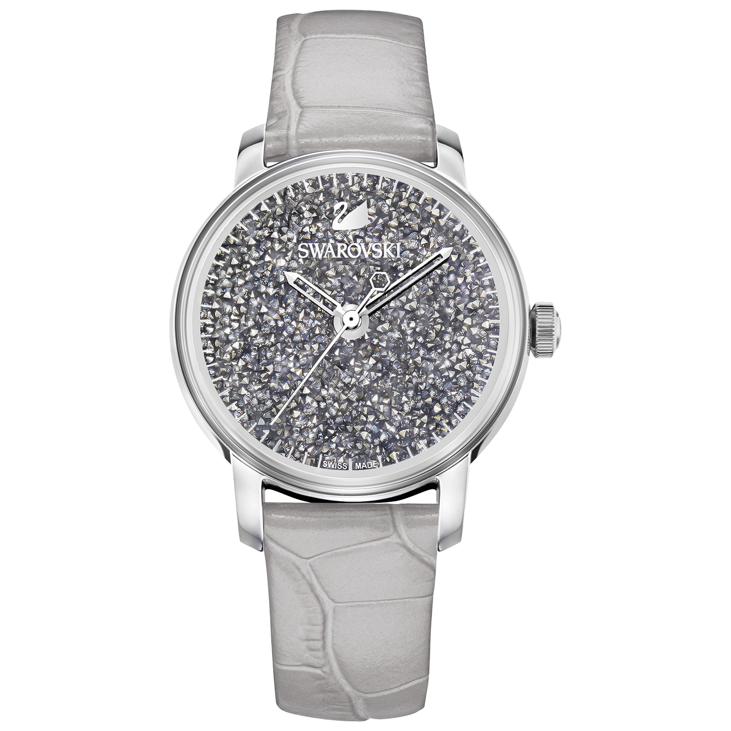 Zegarek Swarovski • Crystalline Hours Quartz Watch, Leather strap, Gray, Silver tone 5376074 1