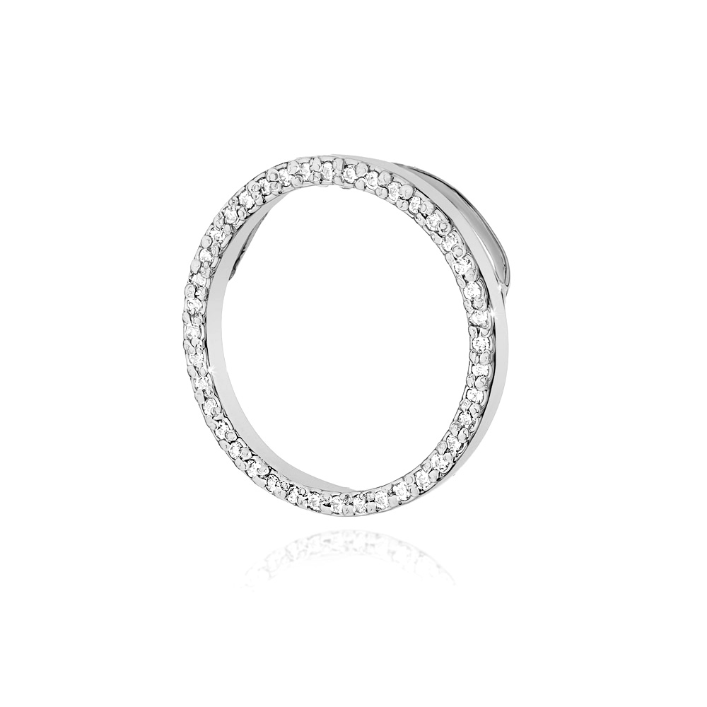 Zawieszka z białego złota kółko z brylantami FZ442-B585-B0.20 2