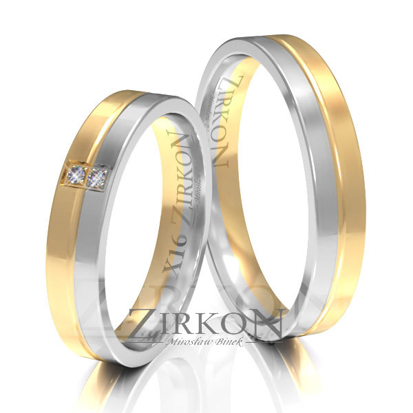 Obrączki ślubne złoto dwukolorowe 4mm próba 585 • X016 1