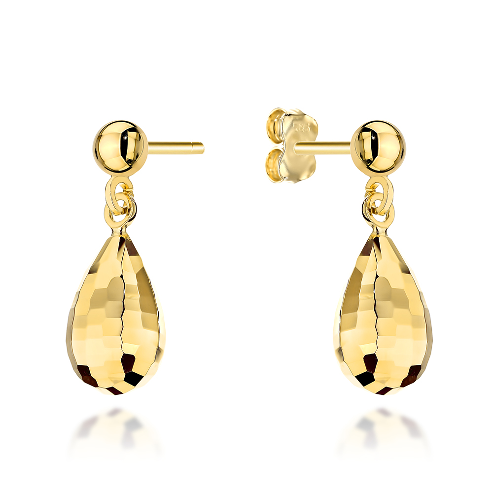 Kolczyki złote diamentowane krople FUG7-K01835-585 1