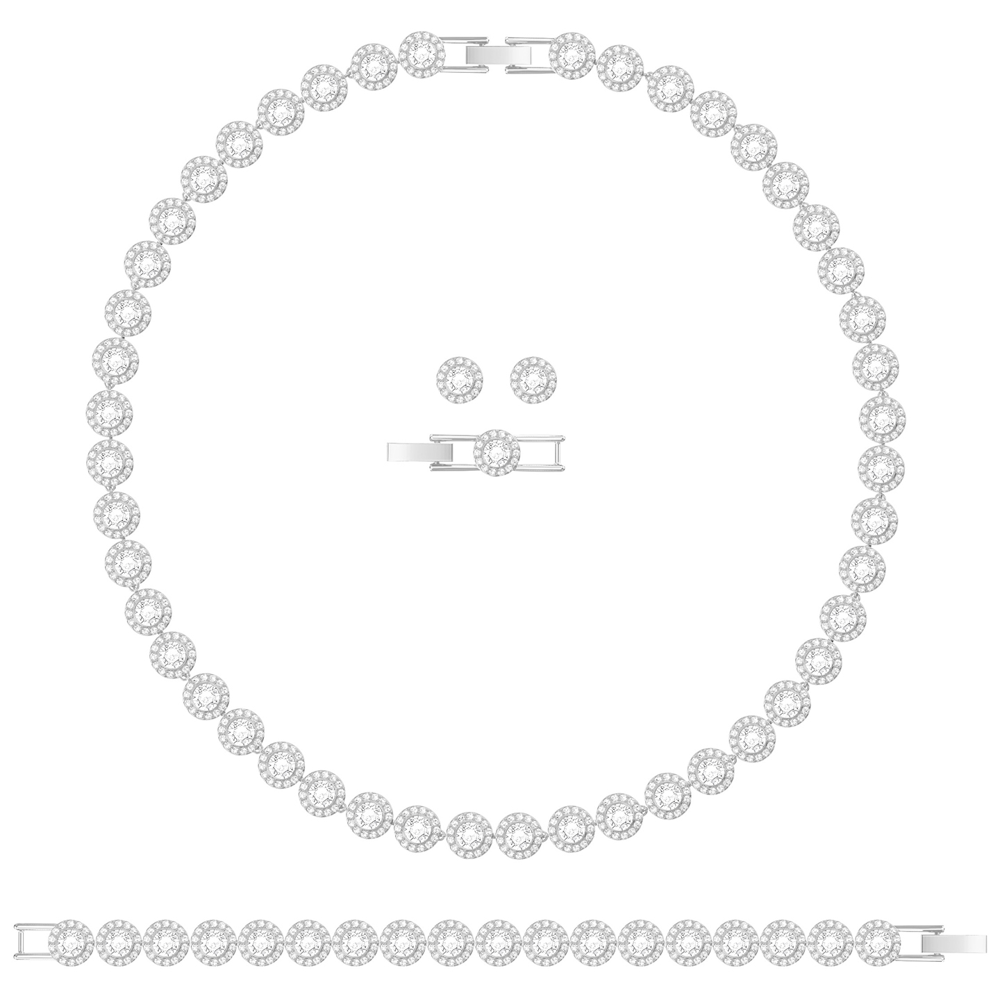 Zestaw SWAROVSKI • Angelic All Around Set, White, Rhodium Plating 5367853 2