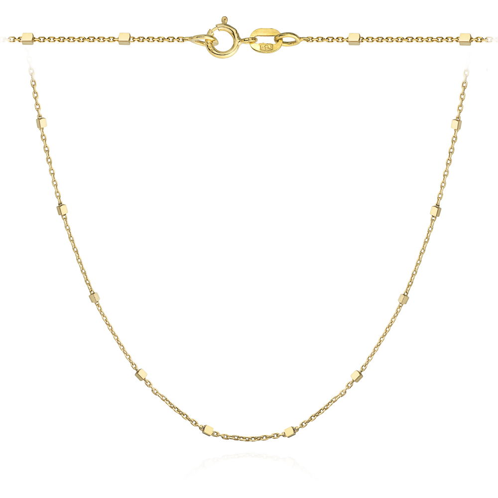 Naszyjnik złoty delikatne kosteczki 45 cm FUG3-28-N00371-2 1