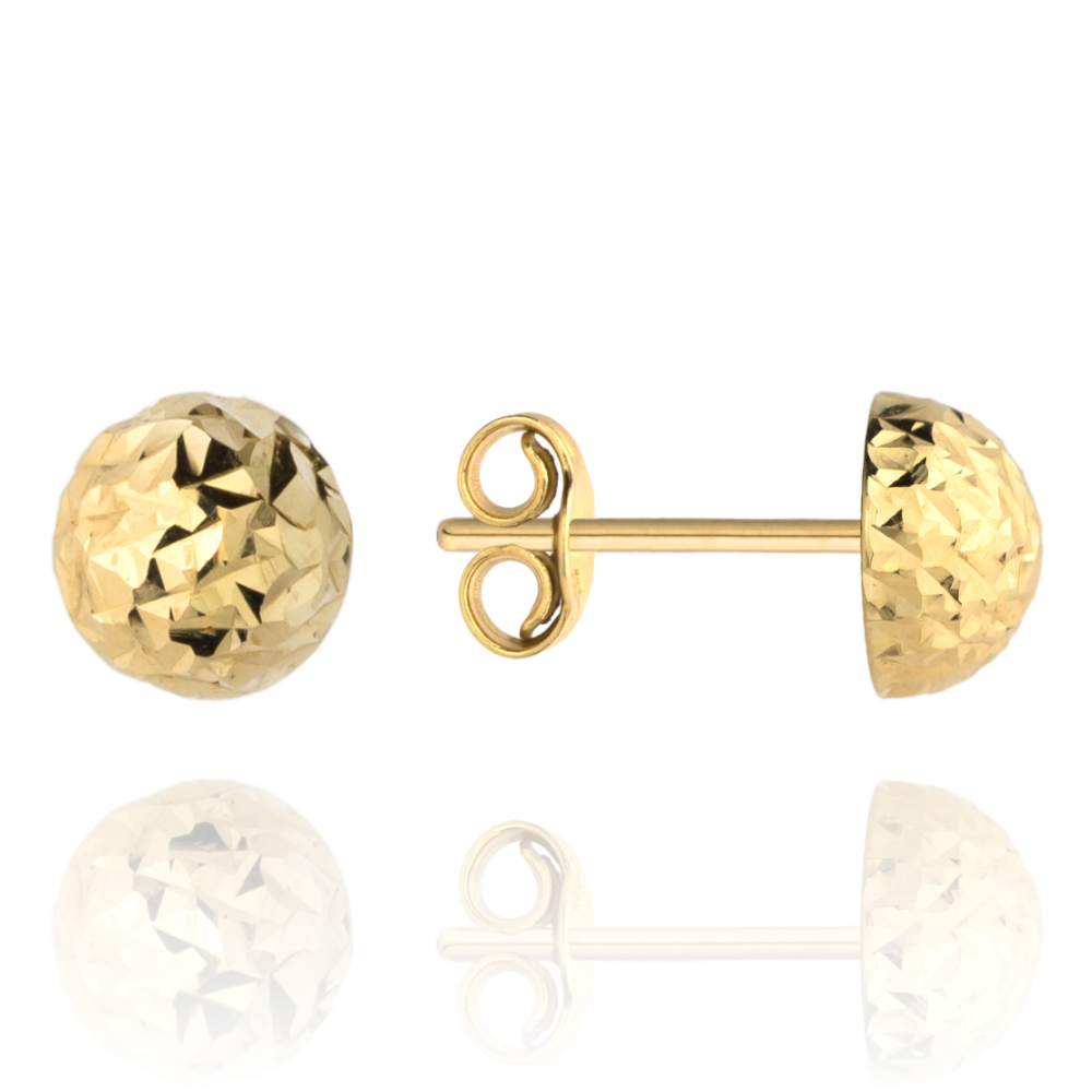 Kolczyki złote półkulki diamentowane 10mm FUG7-17-K01659-2 1