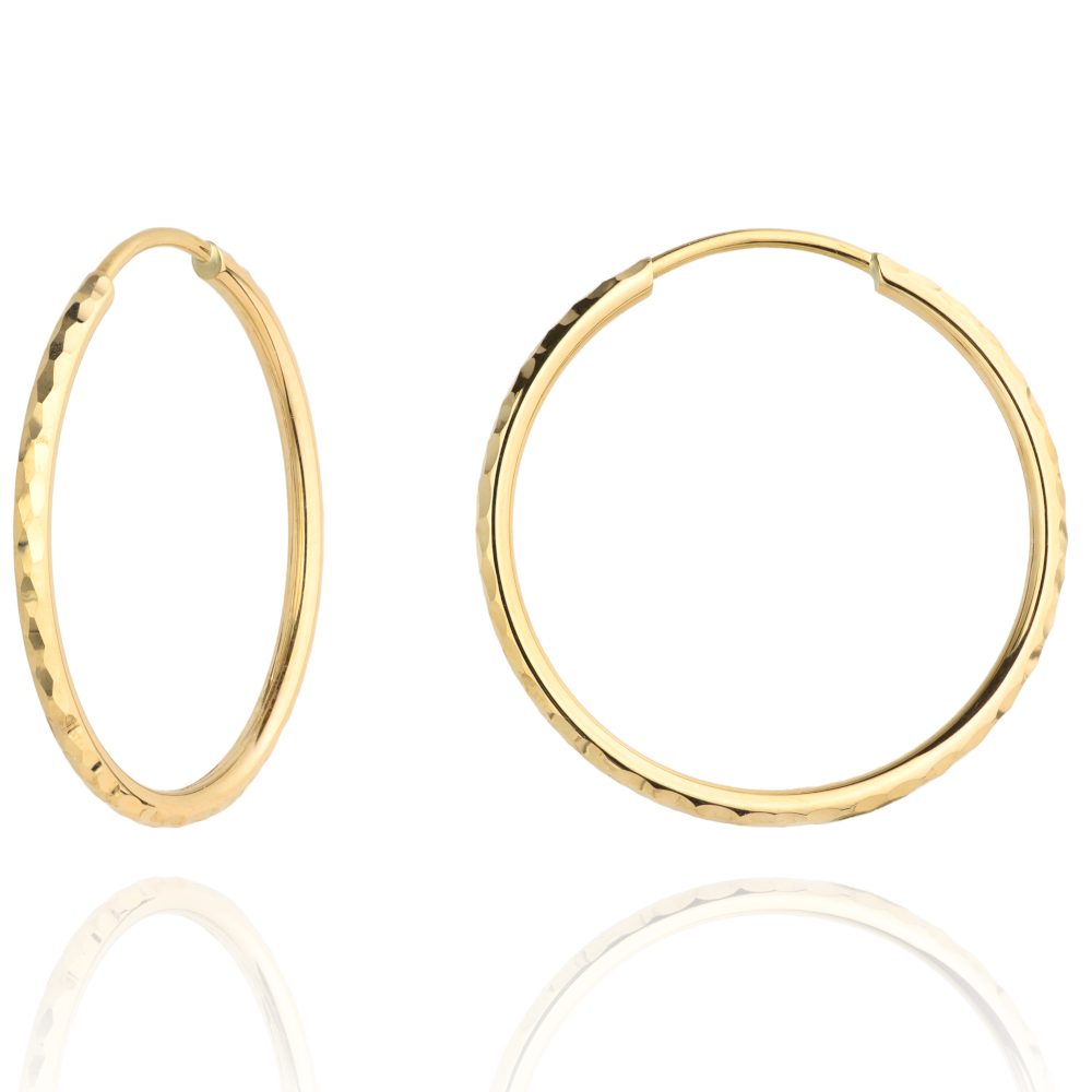 Kolczyki złote kółka diamentowane kanciaste 6cm FUG7-17-K01002-2 1