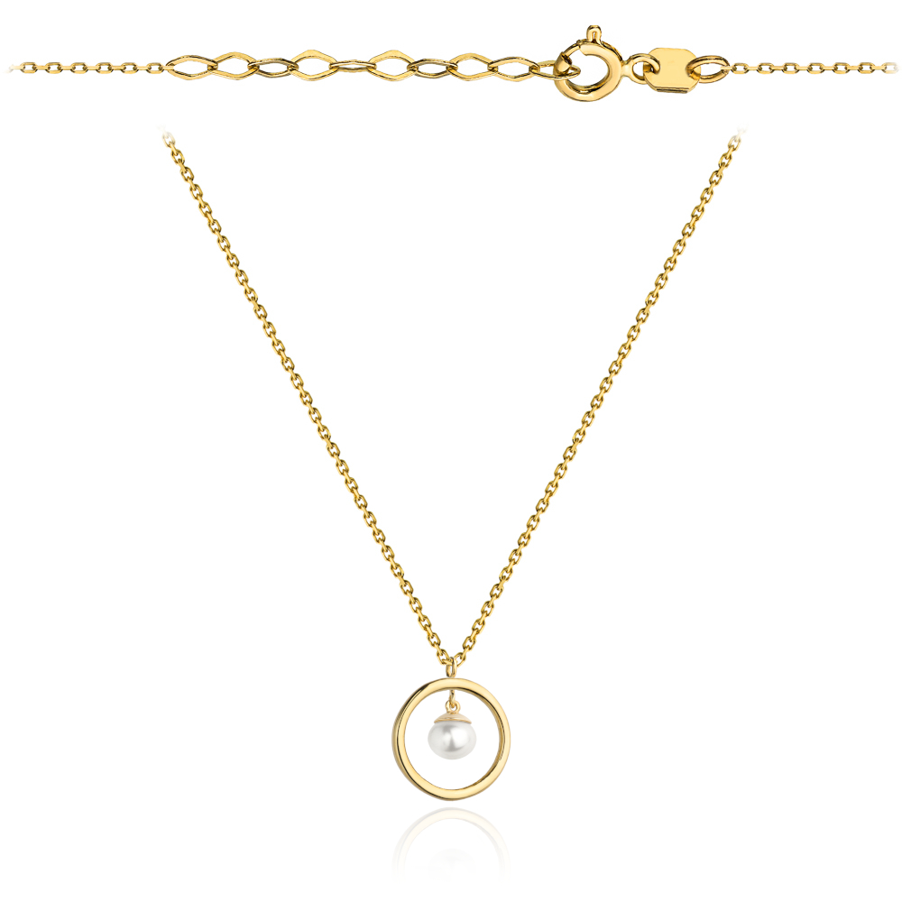 Naszyjnik złoty ring z perłą FUG3-31-N00570-2 1